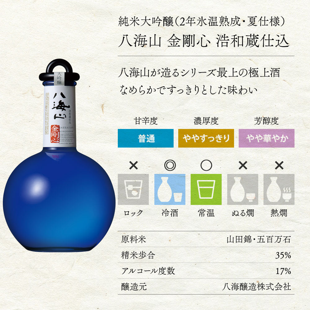 八海山 純米大吟醸 金剛心 浩和蔵仕込(夏)