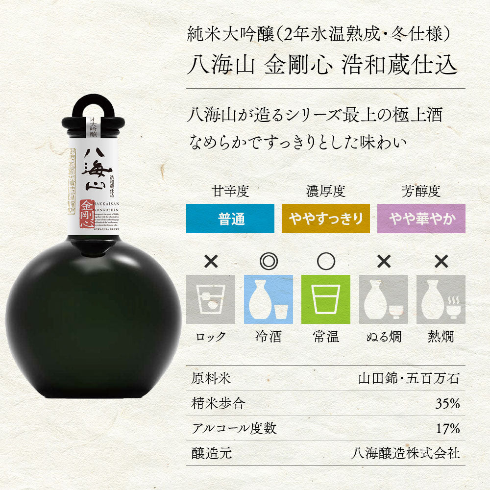 八海山 純米大吟醸 金剛心 浩和蔵仕込(冬)