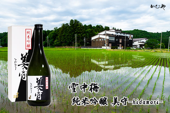 雪中梅 美守 丸山酒造場前の田んぼ